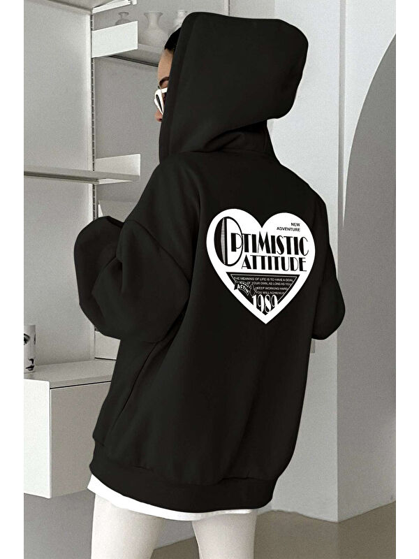 uyguntarz Optimistic Baskılı Oversize Sweatshirt