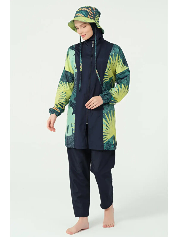 Haliç Mayo Şapkalı Paraşüt Tam Kapalı Tesettür Mayo 25270 Lacivert01