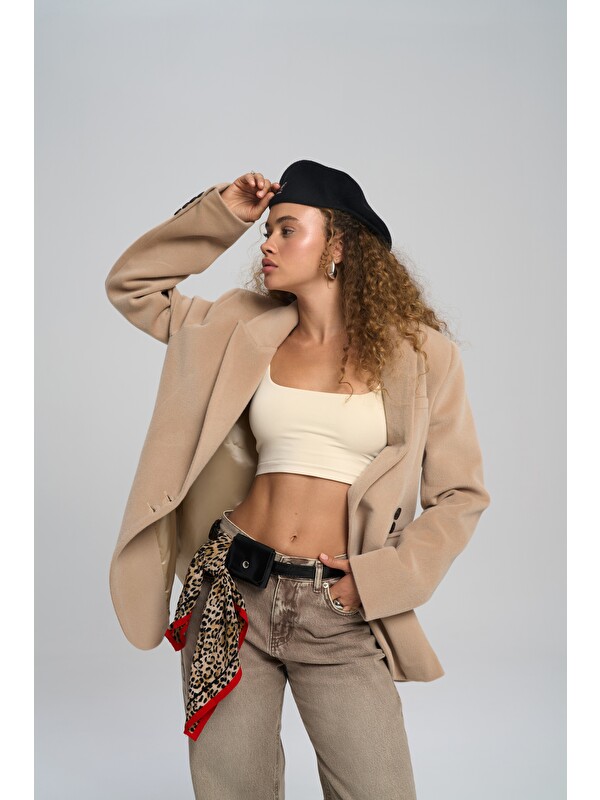 Mai Collection Runa Oversize Bej Blazer