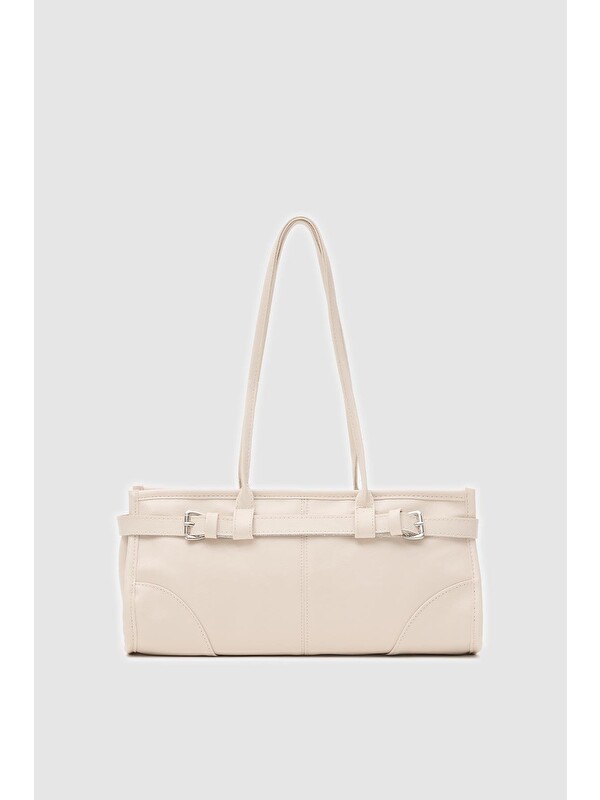 Shulebags Enyola Vintage Baget Çanta Krem
