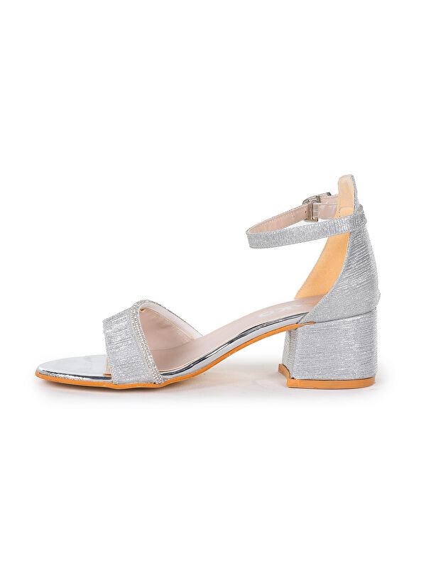 Elos Çizgili Günlük Kız Çocuk 4 Cm Topuklu Sandalet Ayakkabı - Görsel 5