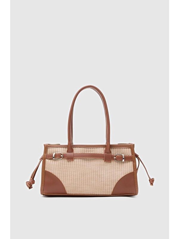 Shulebags Maison Hasır Baget Çanta Bej