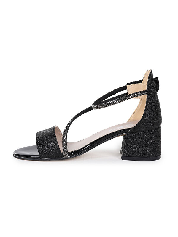 Pisar Kum Simli Günlük Kız Çocuk 4 Cm Topuklu Sandalet Abiye Ayakkabı - Görsel 5