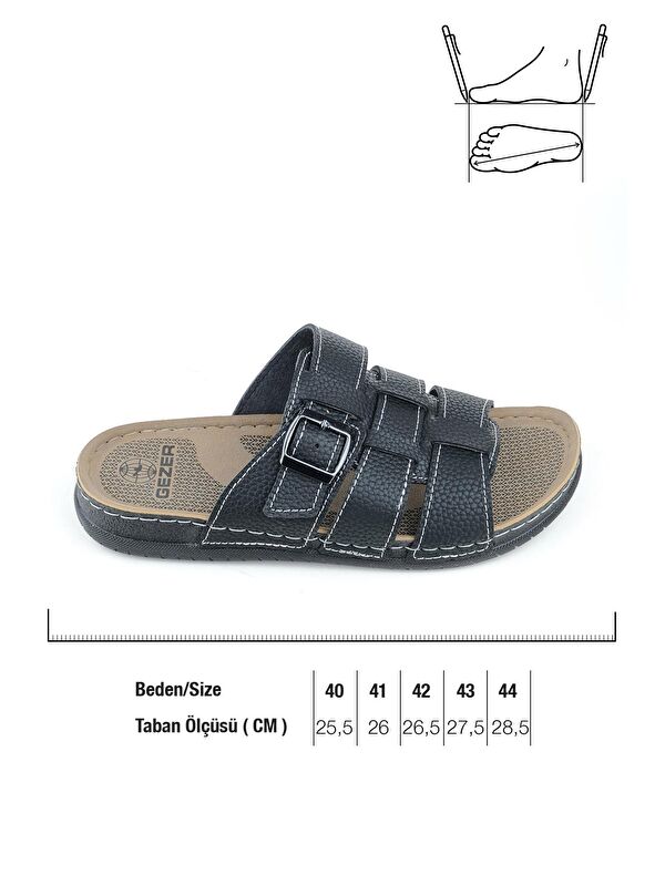 Erkek Yazlık Tek Toka Suni Deri Ayarlanabilir Günlük Terlik - Görsel 3