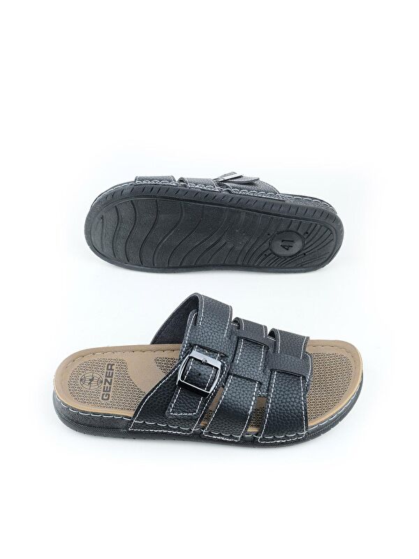 Erkek Yazlık Tek Toka Suni Deri Ayarlanabilir Günlük Terlik - Görsel 6
