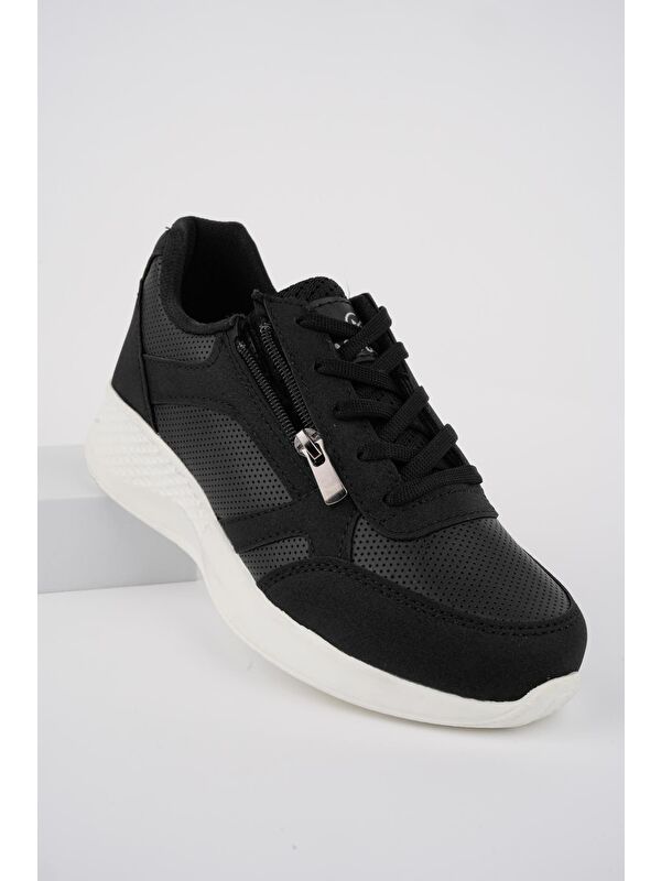 ASİA Kadın Ortopedik Günlük Bağcıklı Yandan Fermuarlı Rahat Sneaker Spor Ayakkabı - Görsel 5