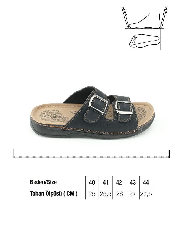 Yazlık Erkek İki Toka Ayarlanabilir Rahat Taban Günlük Terlik - Görsel 3
