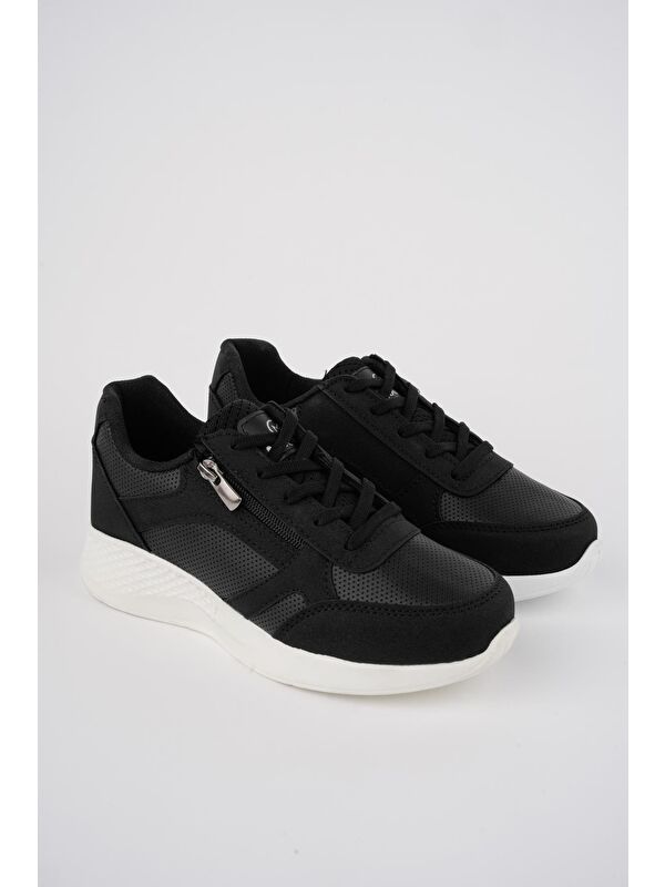 ASİA Kadın Ortopedik Günlük Bağcıklı Yandan Fermuarlı Rahat Sneaker Spor Ayakkabı - Görsel 6