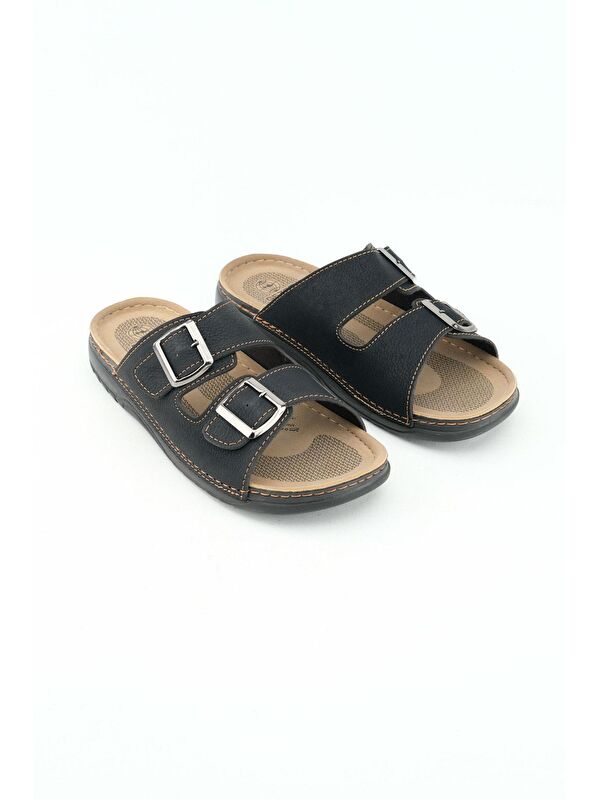 Yazlık Erkek İki Toka Ayarlanabilir Rahat Taban Günlük Terlik - Görsel 4