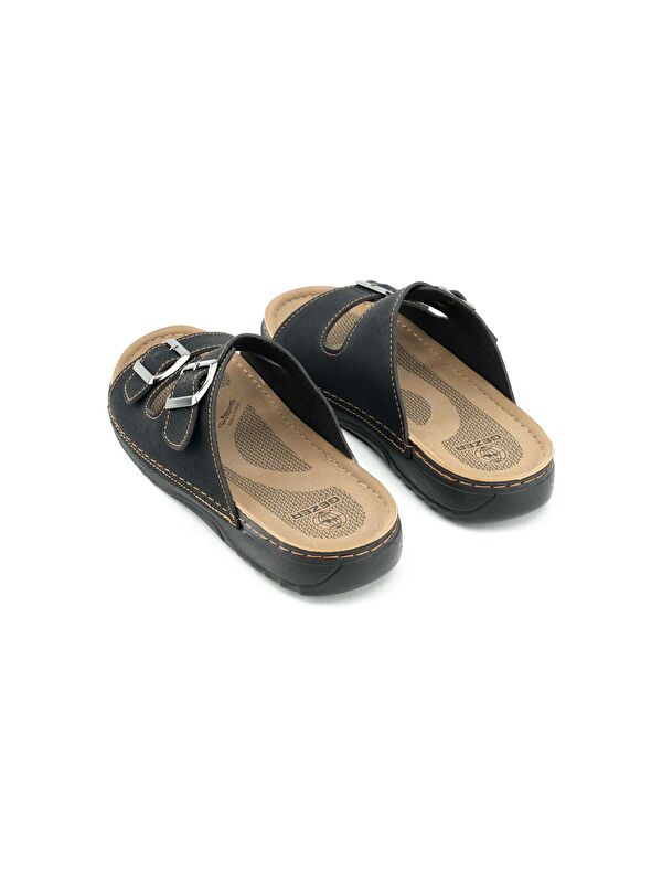 Yazlık Erkek İki Toka Ayarlanabilir Rahat Taban Günlük Terlik - Görsel 5