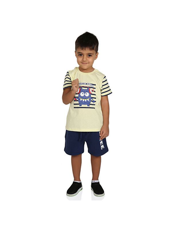 Toontoykids Erkek Çocuk Canavar Baskılı Şortlu Takım