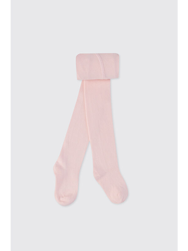 Panço Kız Çocuk Pamuklu Pembe Külotlu Çorap