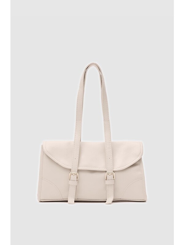Shulebags Lue Vintage Baget Çanta Krem