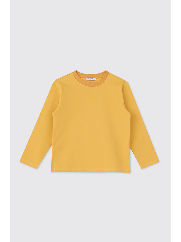 Panço Erkek Çocuk Sarı Bisiklet Yakalı Sweatshirt