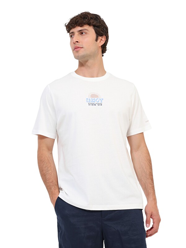 Lumberjack Kısa Kol T-Shirt Erkek Ekru ML SUNOS 11HL-305