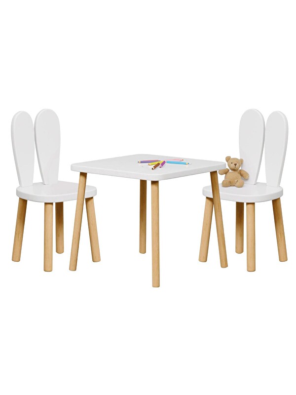 Bee Smart Beyaz Paçalı 2 Sandalyeli Set - Standart