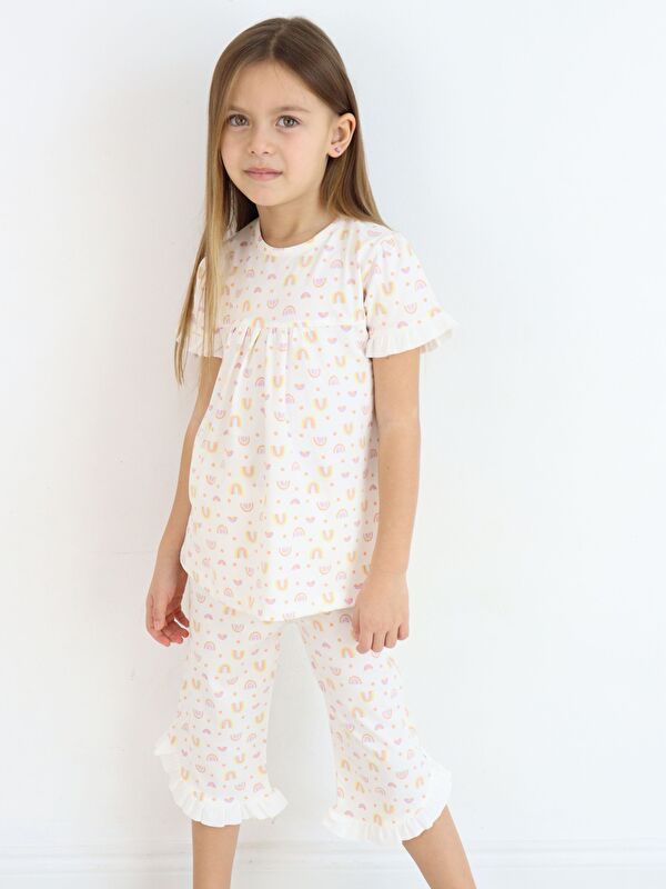 Luggi Baby Bisiklet Yaka Kısa Kollu Kız Bebek Pijama Takımı