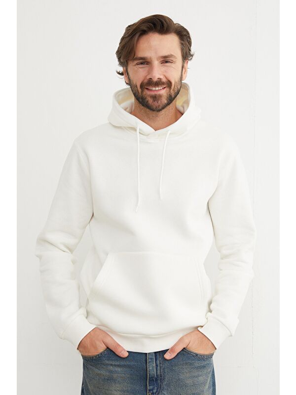 Fullamoda 3 İplik Kanguru Cepli Kapüşonlu Sweatshirt