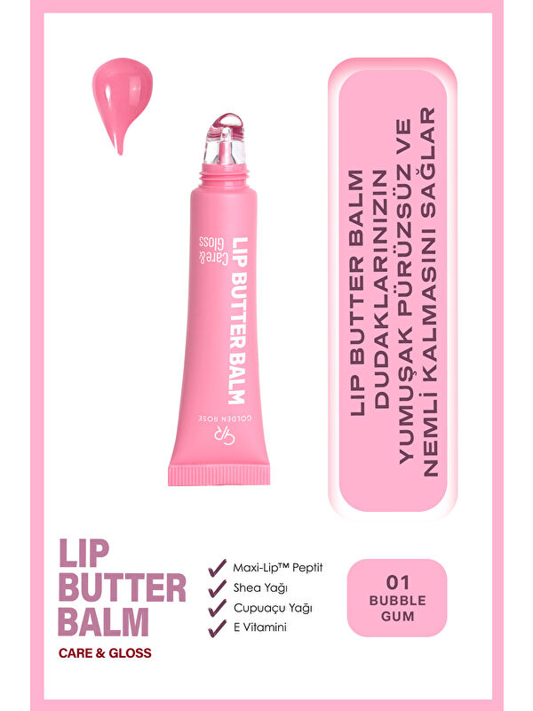 GOLDEN ROSE Lip Butter Balm No: 01 Bubble Gum - Nemlendirici ve Parlatıcı Dudak Balmı