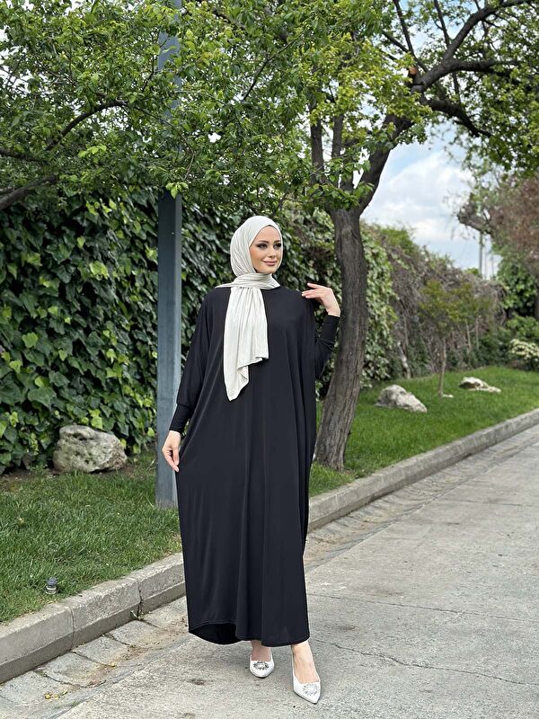Comstar Kadın Trend Basic Uzun Kollu Siyah Elbise