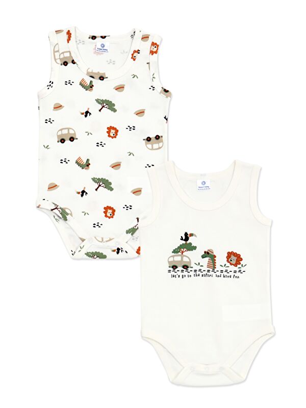 Luggi Baby Bisiklet Yaka Erkek Bebek Atlet Çıtçıtlı Body 2'li
