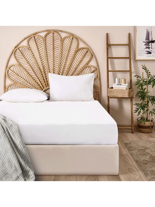 Evidea Soft Basic Çift Kişilik Düz Kenar Çarşaf - Beyaz - 240x260 cm
