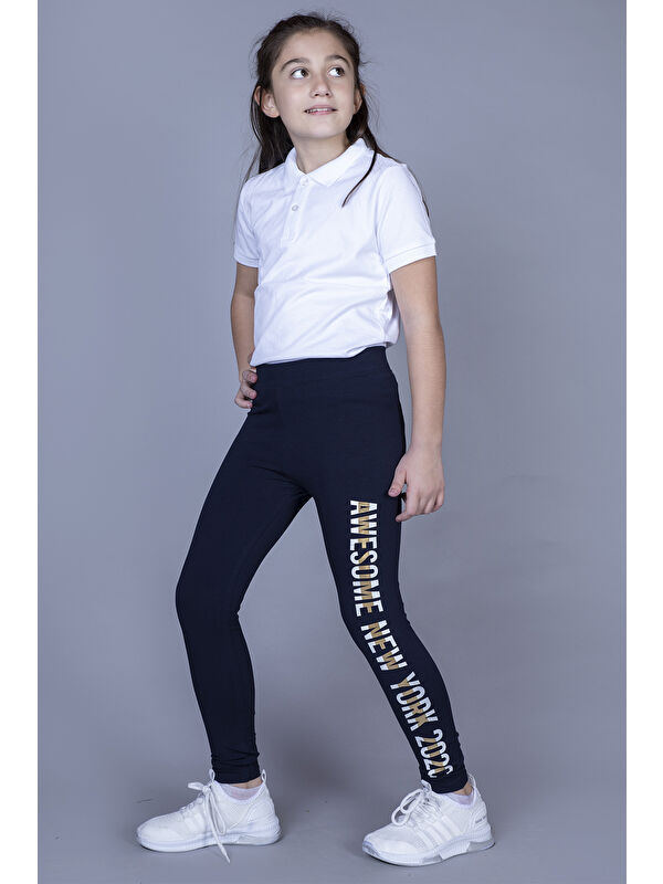 Toontoykids Kız Çocuk New York Baskılı Tayt