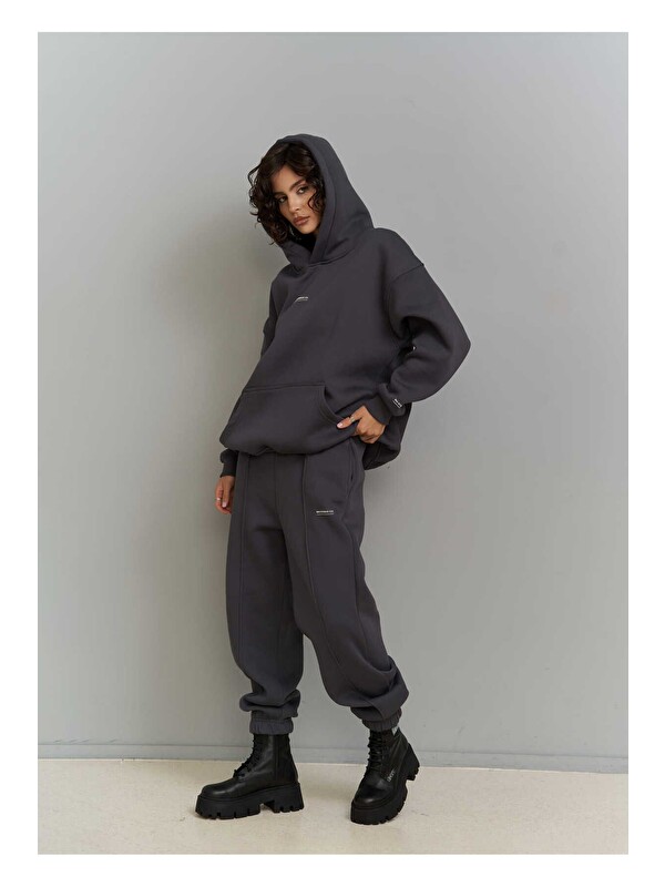 Mai Collection Minimal Baskı Antrasit Eşofman Takım