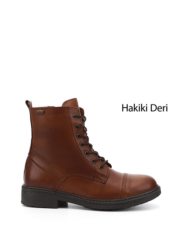 GÖNDERİ(R) Kadın HAKİ-TABA Fermuarlı Hakiki Deri Postal Bot