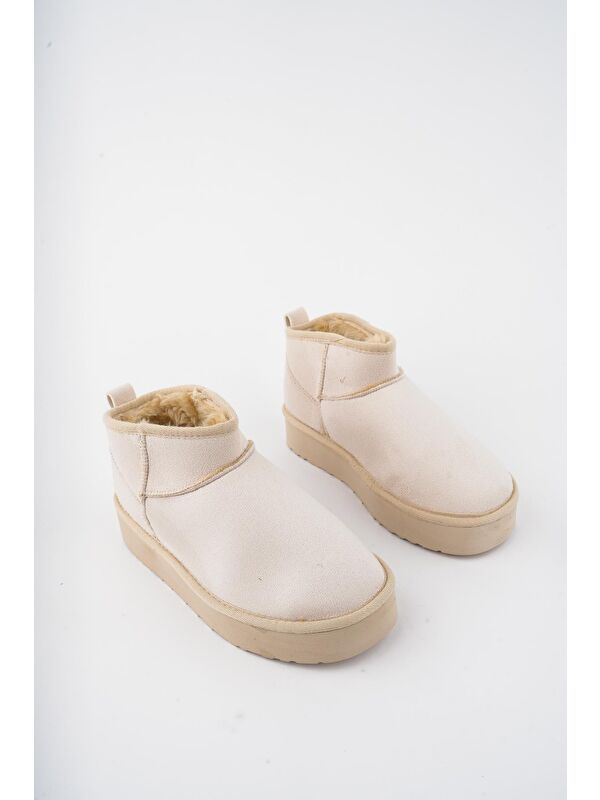 HUG Kadın Kalın Taban İçi Tüylü Günlük Mini Yarım Bot - Görsel 4