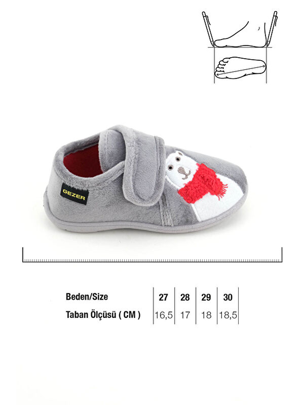 Kışlık Cırtlı Ayarlanabilir Rahat Taban Erkek Çocuk Panduf Ayakkabı - Görsel 5