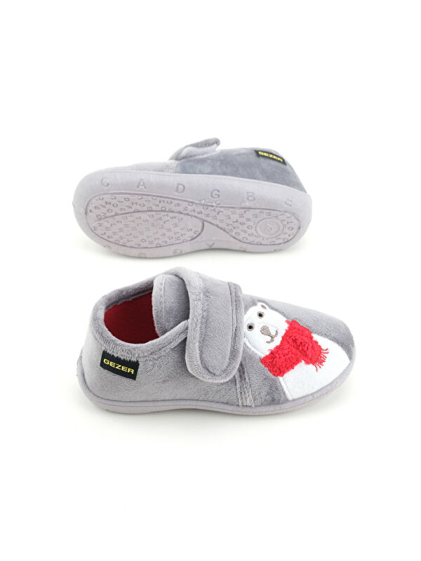 Kışlık Cırtlı Ayarlanabilir Rahat Taban Erkek Çocuk Panduf Ayakkabı - Görsel 6