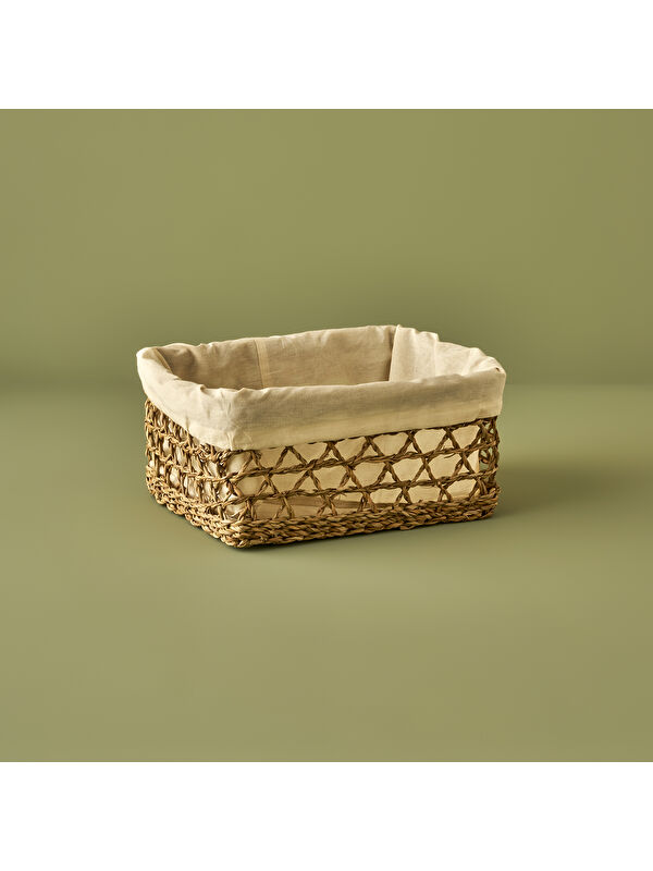 Bella Maison Diana Dikdörtgen Bezli Sepet Naturel (36x26x18 cm)