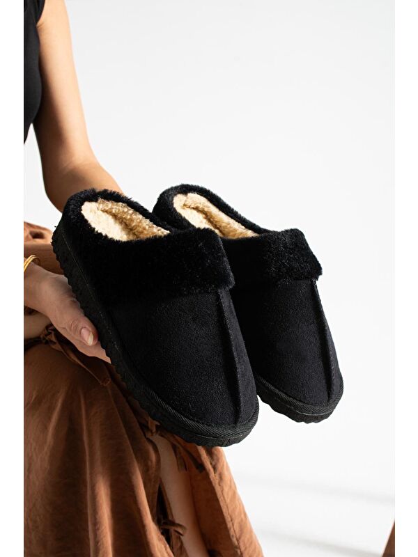 Sagu Kadın Ev Terliği Pelüş Ev Terliği Ses Yapmaz Taban Sıcak Kürklü Terlik - Görsel 2