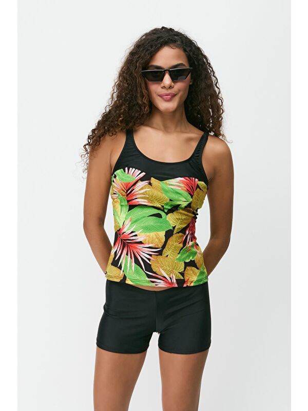 C&City Şortlu Tankini 7757 Siyah/Çok Renkli