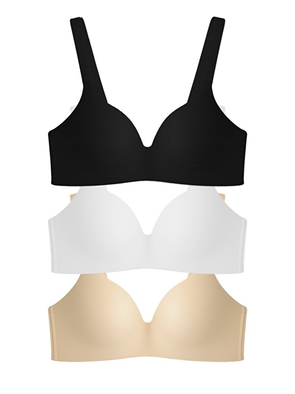 Cottonhill Seamless Bra - Norea | Micro Balensiz Dolgusuz Toparlayıcı Kadın Sütyen 3'Lü Paket-2