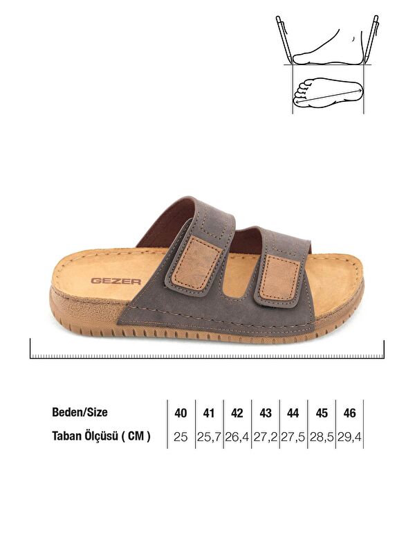 Erkek Yazlık Tasarım Çift Cırtlı Ayarlanabilir Suni Deri Rahat Taban Günlük Terlik - Görsel 3