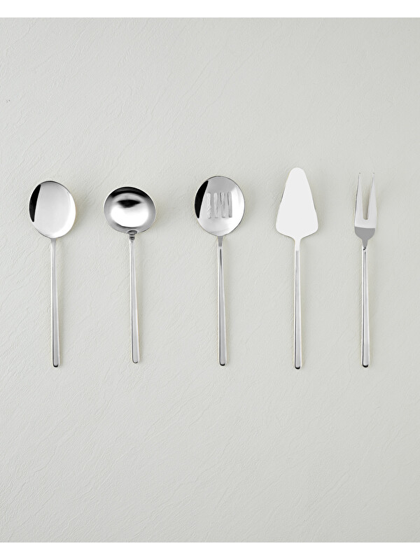 English Home Aurelia Paslanmaz Çelik 5'li Servis Seti 20,5x22,8x21,8x23,5x22 cm Silver