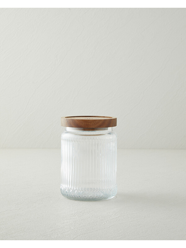 English Home Rustic Wood Soda Cam Kavanoz 480 ml Şeffaf