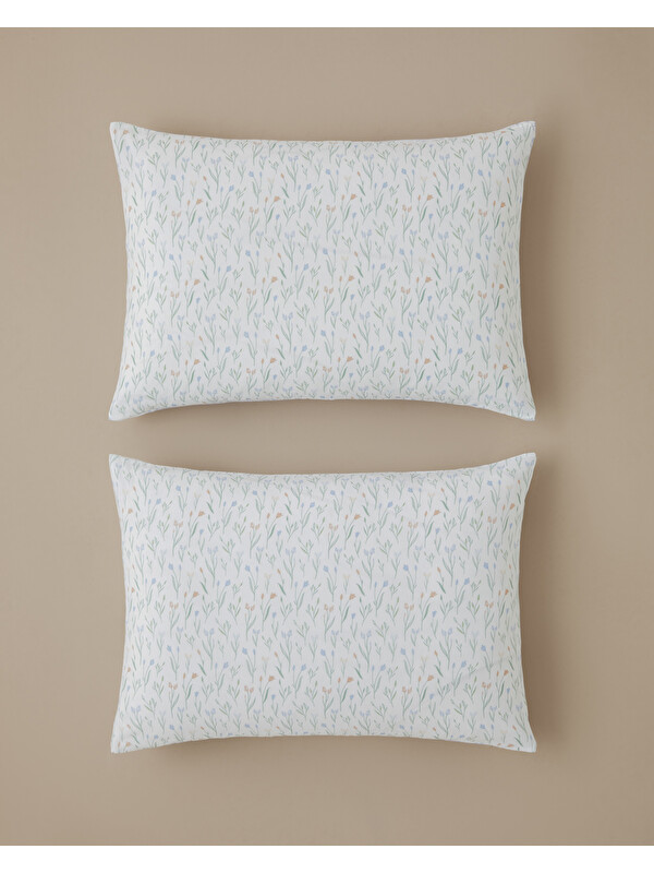English Home Fresh Sprout Kolay Ütülenir 2'li Yastık Kılıfı 50x70 cm Yeşil-Sarı