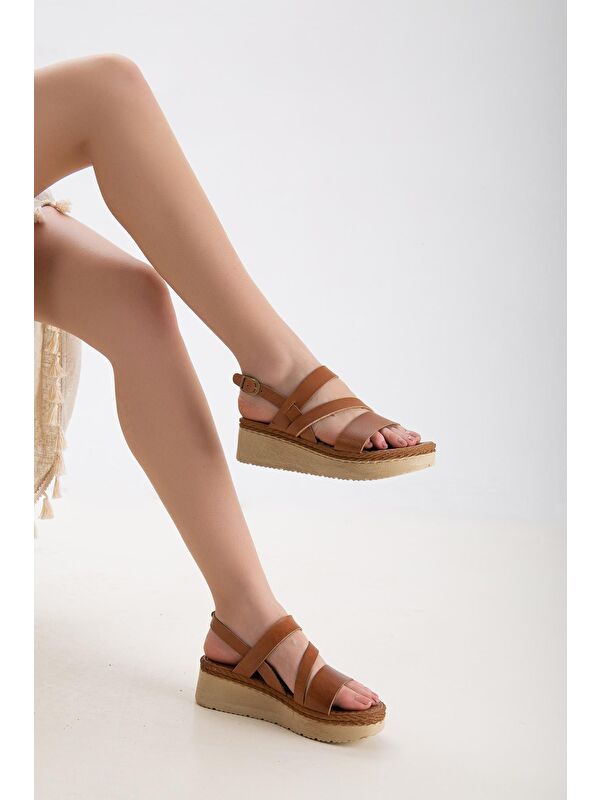 D152 Kadın Hakiki Deri Sandalet - Görsel 2