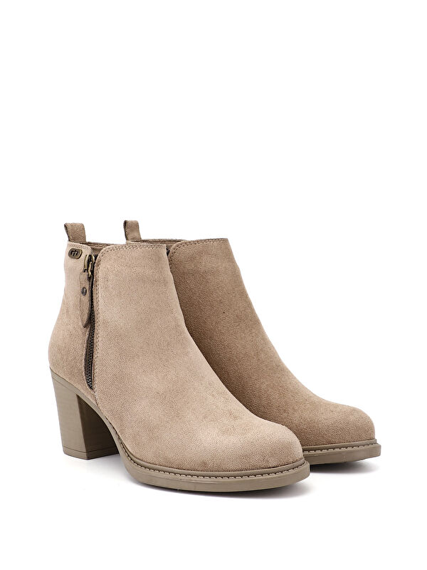 Kadın AÇIK VİZON Fermuarlı Kalın Topuklu Bot - Görsel 3