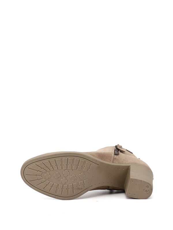 Kadın AÇIK VİZON Fermuarlı Kalın Topuklu Bot - Görsel 5