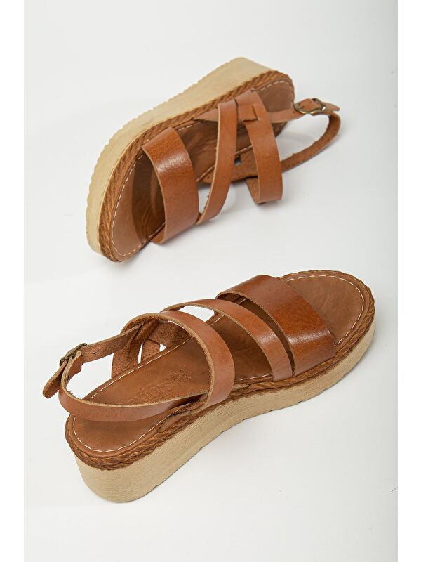 D152 Kadın Hakiki Deri Sandalet - Görsel 5