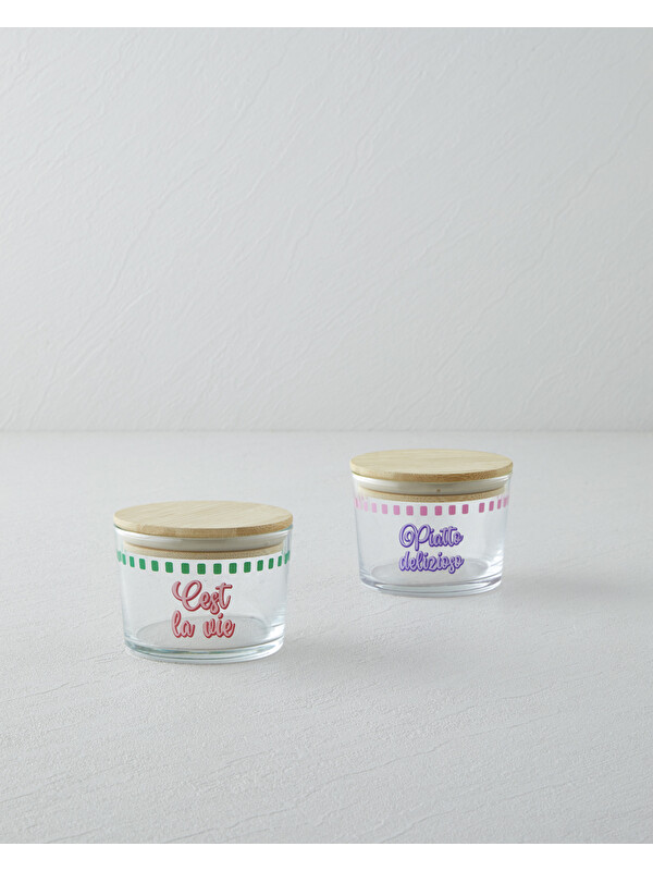 English Home Piatto Cest Cam 2'li Baharatlık 220 ml - 220 ml Pembe - Lila