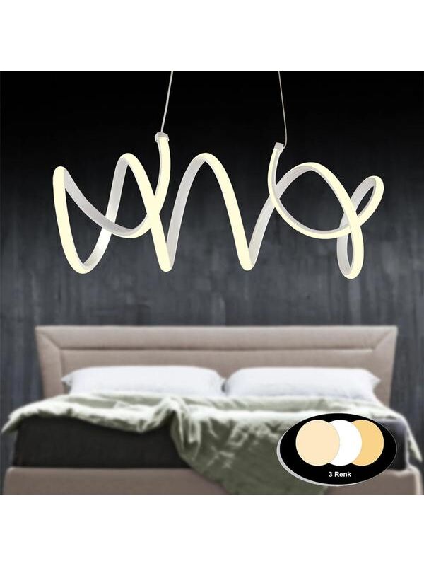 Nisa Luce Deniz Ledli Avize - Sarı / Işığı / Beyaz