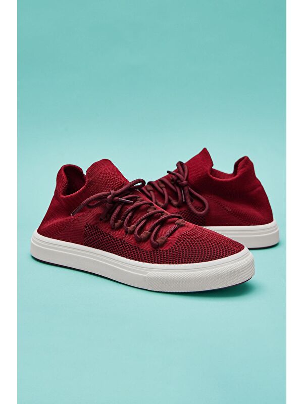 Bağcıklı Kadın Ayakkabı Bordo - Görsel 3