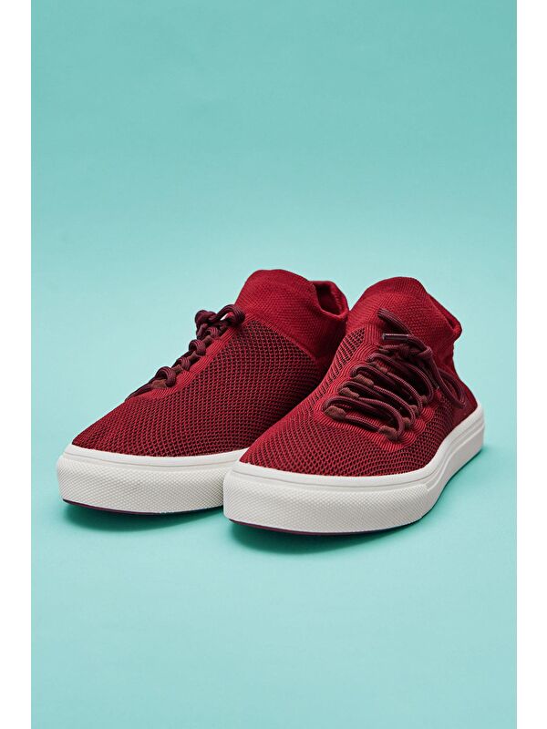 Bağcıklı Kadın Ayakkabı Bordo - Görsel 4