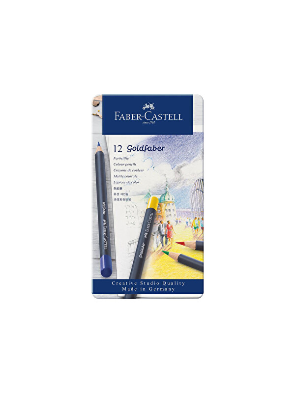 Faber-Castell Goldfaber 12'li Boya Kalemi,Yüksek Pigmentli, Canlı ve Parlak Renkler