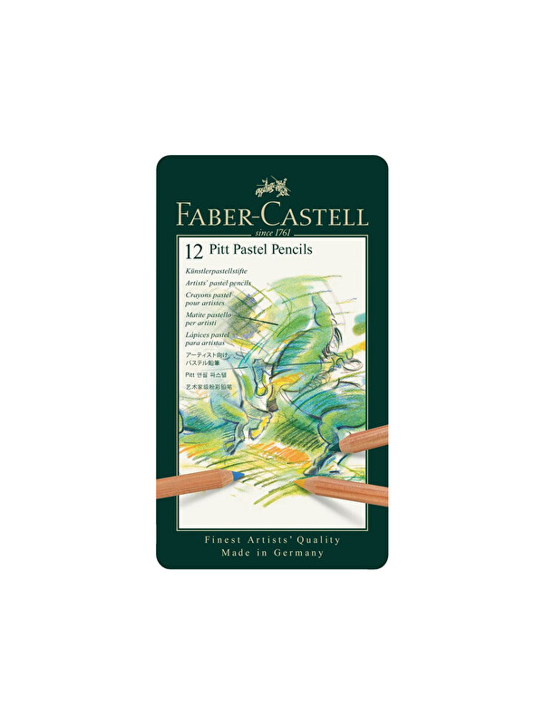 Faber-Castell Pitt 12'li Pastel Boya Kalemi, Yüksek Pigmentli,Solmaya Dayanıklı